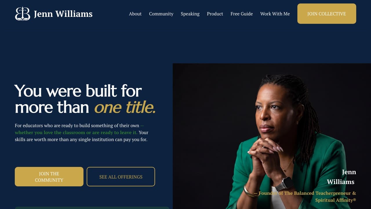 The Balanced Teacherpreneur website preview