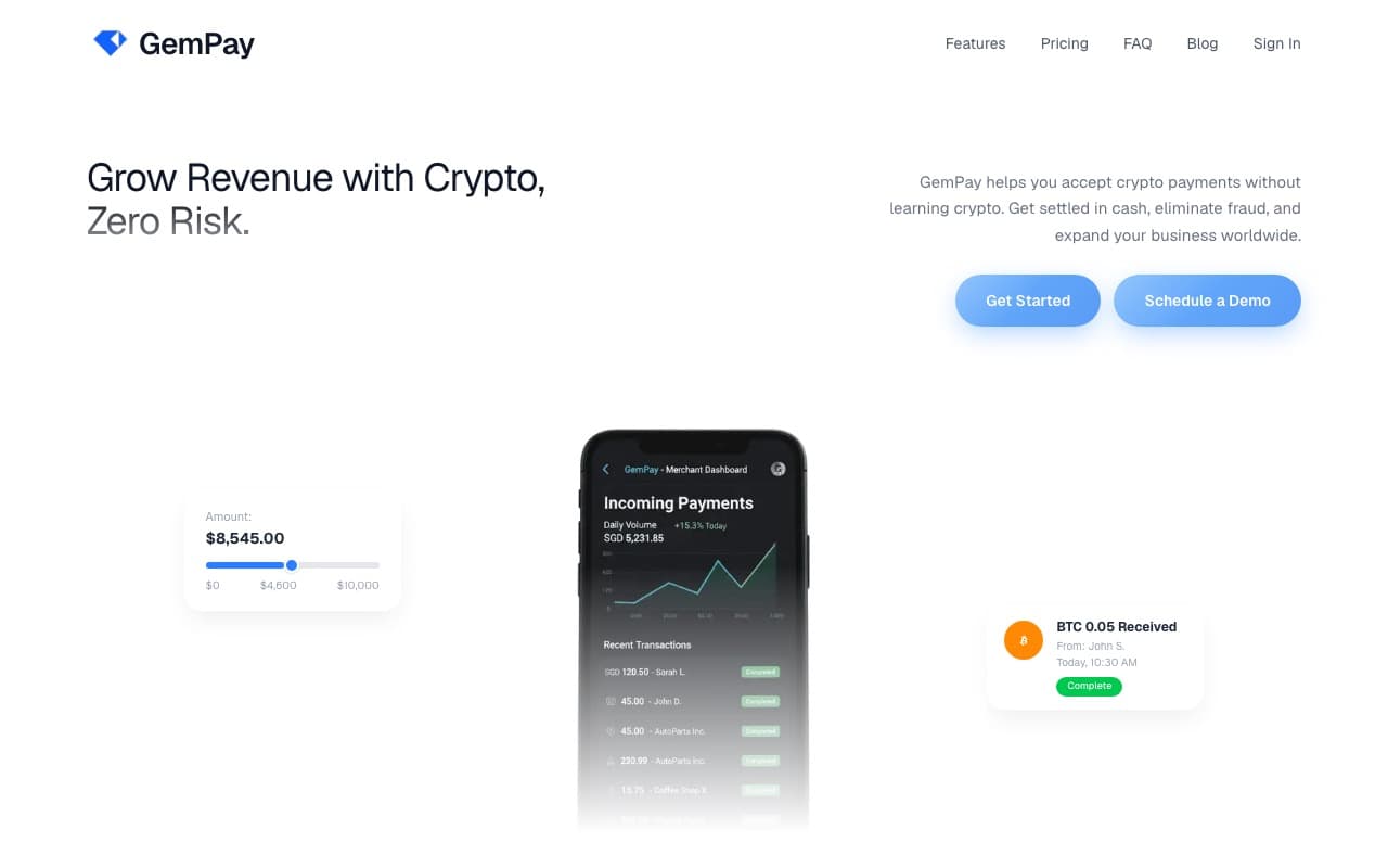 GemPay website preview