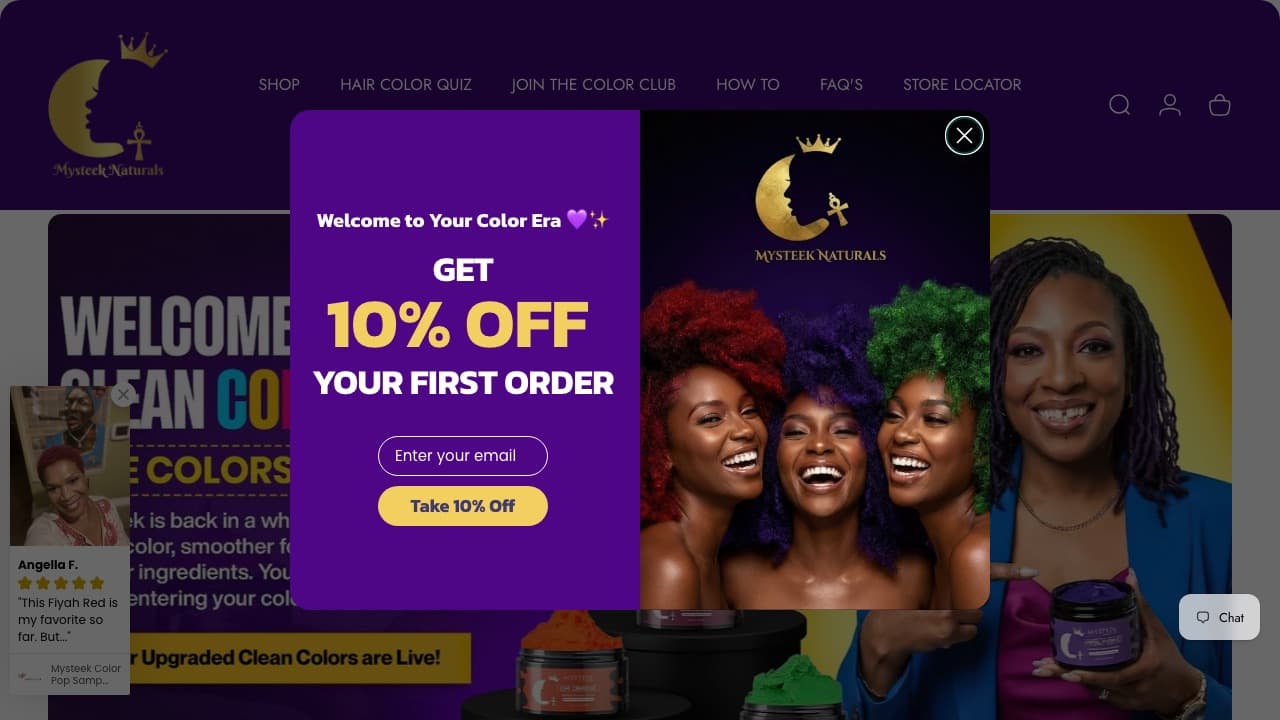 Mysteek Naturals website preview